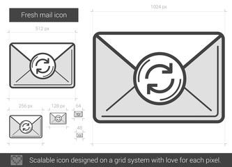 Fresh mail line icon.