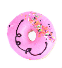 Donut with sprinkles isolated on white background