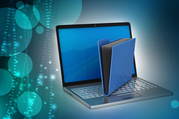 Laptop with file folder