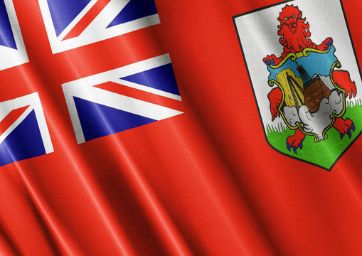 Bermuda waving flag close