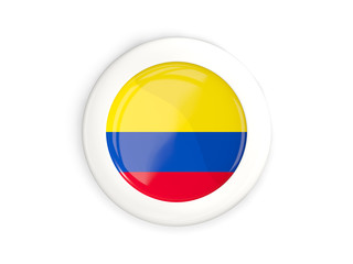 Flag of colombia, glossy round button