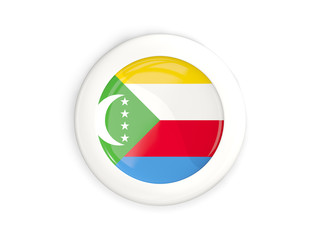 Flag of comoros, glossy round button