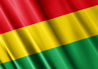 Bolivia waving flag close