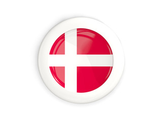 Obraz premium Flag of denmark, glossy round button