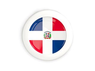 Flag of dominican republic, glossy round button