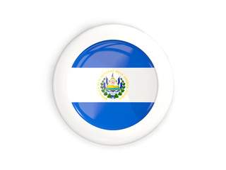 Flag of el salvador, glossy round button