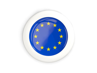 Flag of european union, glossy round button