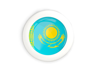 Flag of kazakhstan, glossy round button