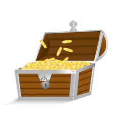 Open chest with gold coins