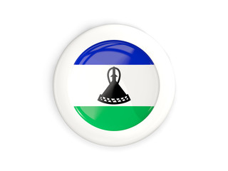 Flag of lesotho, glossy round button
