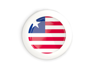 Flag of liberia, glossy round button