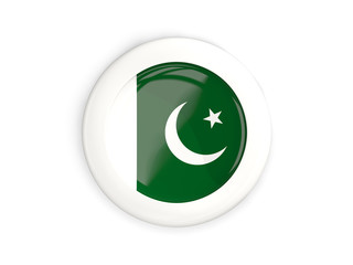 Flag of pakistan, glossy round button