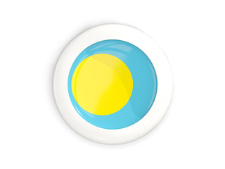 Flag of palau, glossy round button