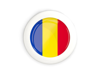 Fototapeta premium Flag of romania, glossy round button