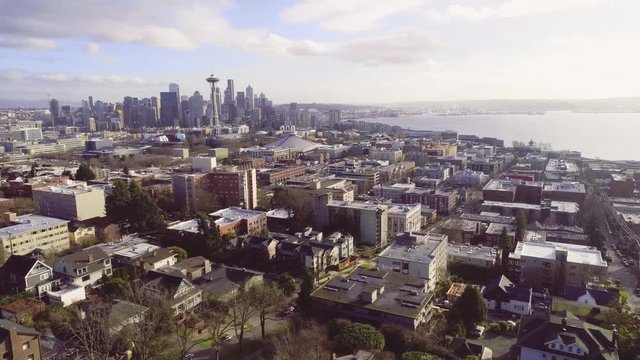 Seattle, Wa USA Cityscape Aerial Panoramic View