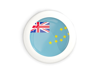Flag of tuvalu, glossy round button
