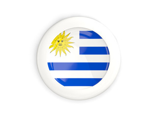 Flag of uruguay, glossy round button