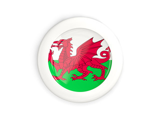 Flag of wales, glossy round button