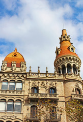 Fototapeta na wymiar Cases Pons in Barcelona, Spain. Was built in 1890-1891 by Catalan architect Enric Sagnier