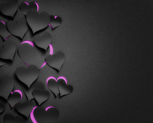 paper hearts valentine's day  - 3D romantic card / background ( love , valentine , wedding ) - 131855511