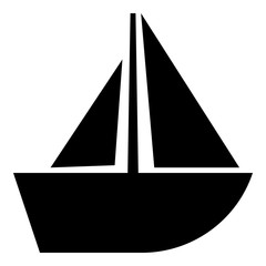 Boat Glyph icon -  Black filled icon
