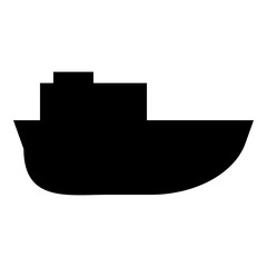 Boat Glyph icon -  Black filled icon