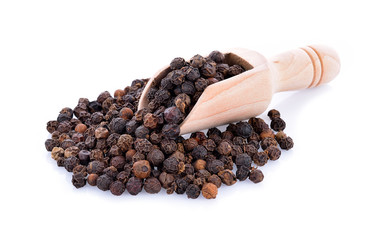 Black peppercorn isolated on white background