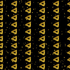 Geometric black and gold seamless pattern