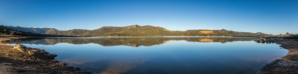 Fototapeta na wymiar Panoramic view of lac de Codole in Balagne region of Corsica
