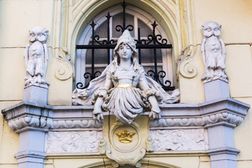 detail of a historical building in Aachen