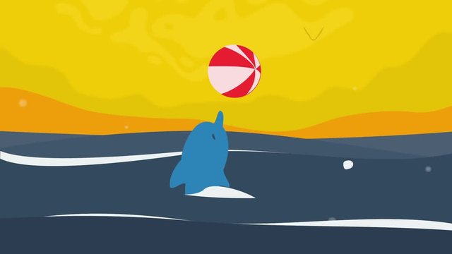 Dolphin Playing Ball Animation