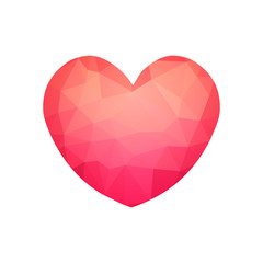 Obraz na płótnie Canvas Vector polygonal heart isolated on a white background. Love symbol for Valentines day