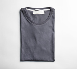 Blank grey t-shirt on white background