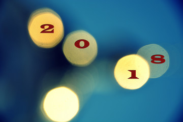 Happy new year 2018 - light in the blur