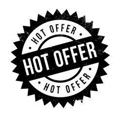 Obraz premium Hot offer stamp. Grunge design with dust scratches. Effects can be easily removed for a clean, crisp look. Color is easily changed.