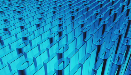 Obraz premium 3D illustration of Binary digital code abstract background.