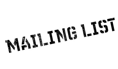 Mailing list stamp. Grunge design with dust scratches. Effects can be easily removed for a clean, crisp look. Color is easily changed.