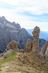 Sexten Dolomites mountain rock pinnacle needle in South Tyrol, Italy