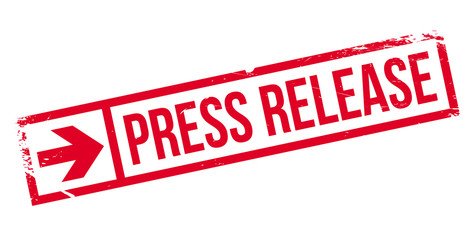 Press release stamp. Grunge design with dust scratches. Effects can be easily removed for a clean, crisp look. Color is easily changed.