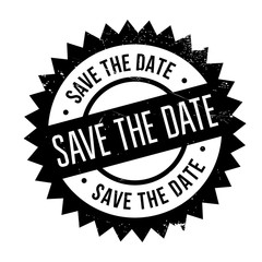 Save the date stamp. Grunge design with dust scratches. Effects can be easily removed for a clean, crisp look. Color is easily changed.