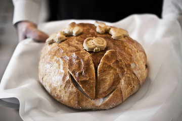 Traditional polish wedding bread detail