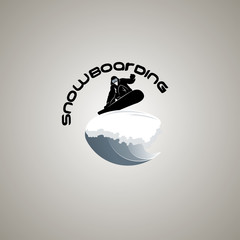 Set Snowboarding logo design template elements