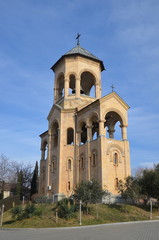 Fototapeta premium Picturesque view of a chapel near Sameba Cathedral, Tbilisi, Gerogia