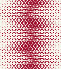 Abstract geometric red deco art halftone hexagone and triangle print pattern