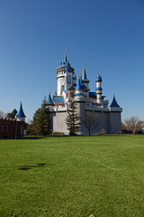 Fototapeta na wymiar Fairy tale castle at Sazova Park, Eskisehir