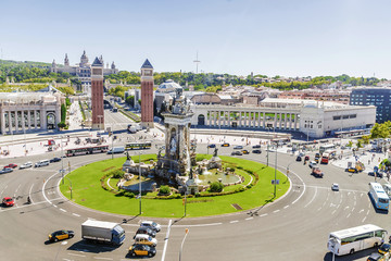 Obraz premium Placa Catalunya in Barcelona, Spain