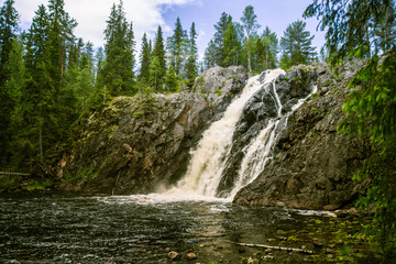 A beautiful waterfall in Finland