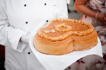 Traditional polish wedding bread detail