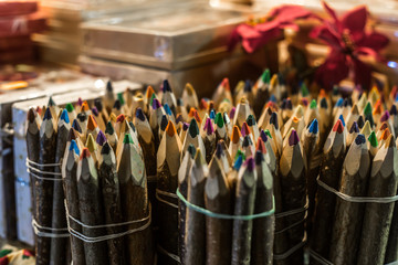 colorful wooden pencils