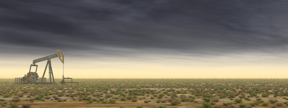 Ölpumpe in einer Landschaft